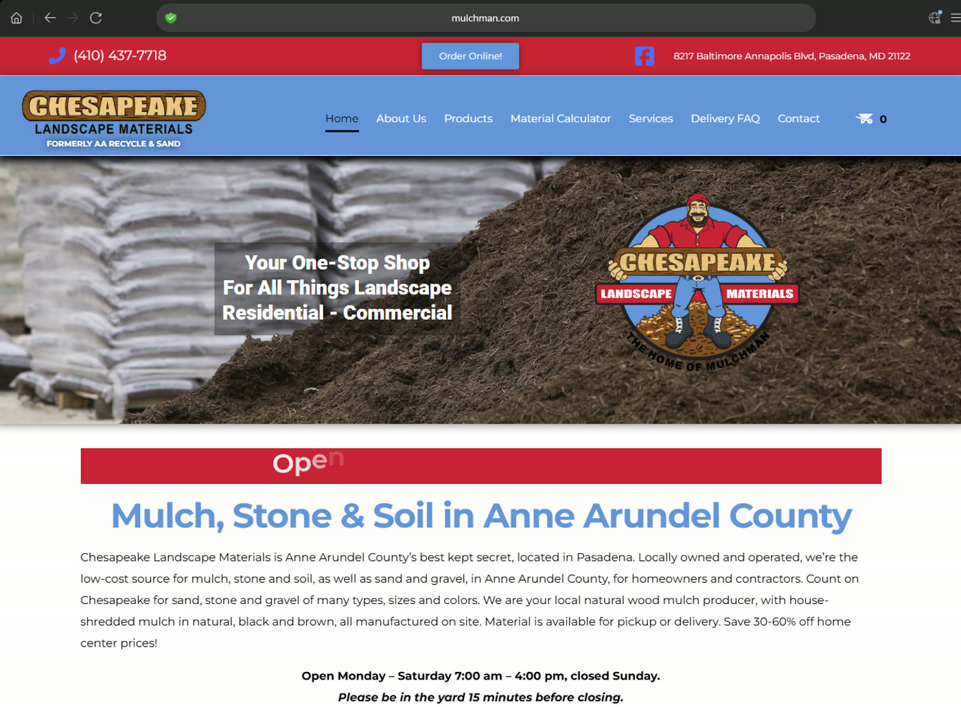 Chesapeake Landscape Materials website
